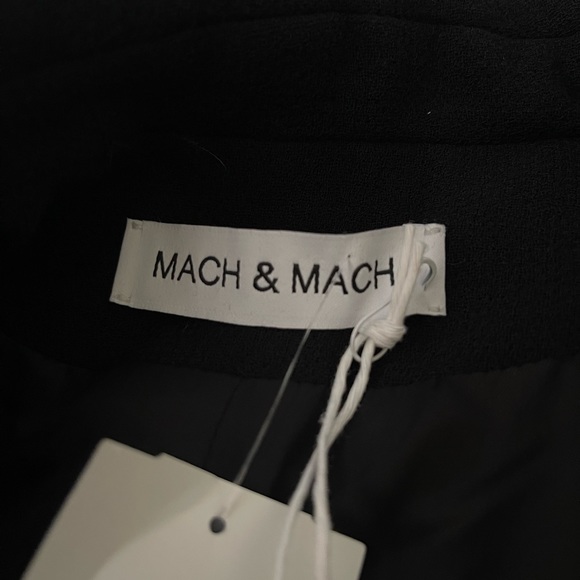 COPY - MACH & MACH Black Crystal Embellished Trim Blazer Jacket - Picture 8 of 9